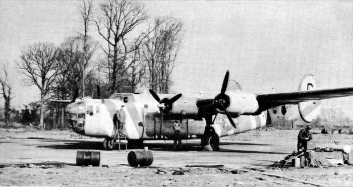 B-24D Liberator Green Dragon in the sun at RAF Hethel, shortly after her new paint scheme was applied.