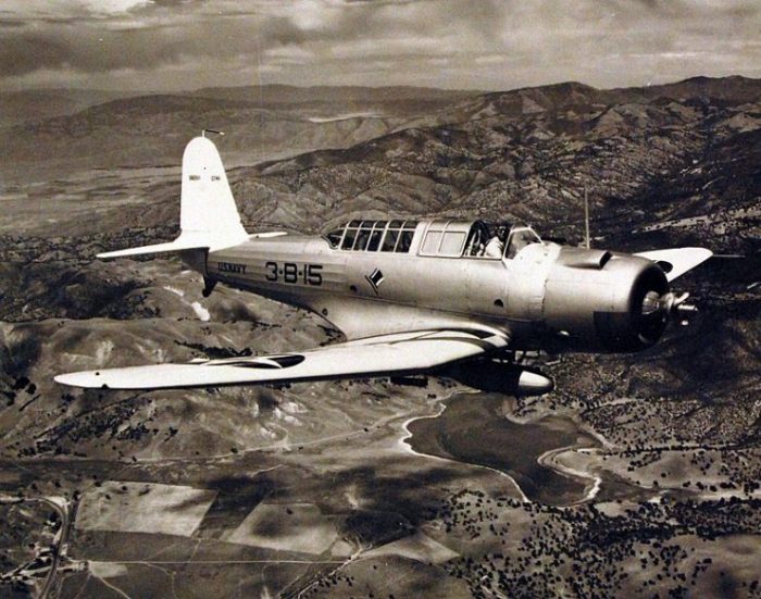 Vought-Sikorsky SB2U-1 “Vindicator” (Bu# 0741), Scouting Bombing Plane, over San Joaquin Valley, California, June 28, 1938.