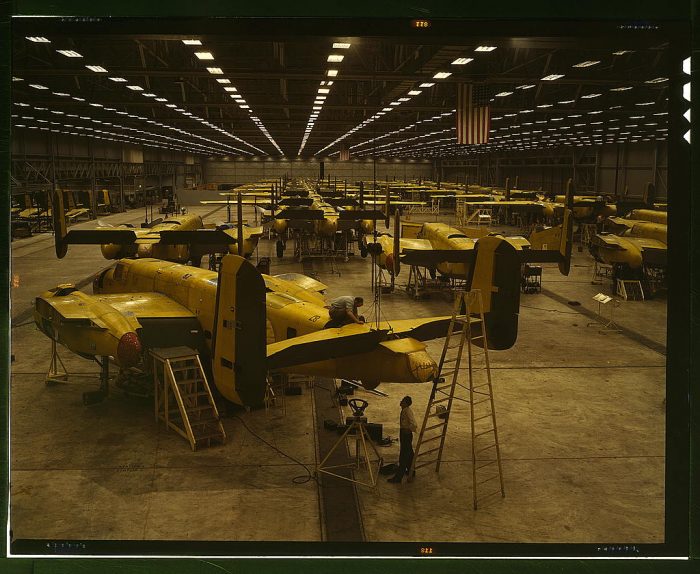 Assembling B-25 bombers at North American Aviation, Kansas City, Kansas