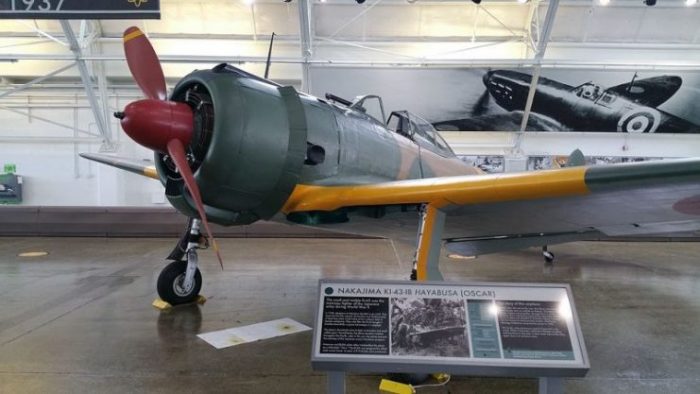 Front view, Nakajima Ki-43-IB Oscar at the Flying Heritage Collection.Photo Articseahorse CC BY-SA 4.0