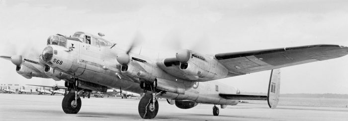 RCAF 405 Squadron Lancaster 10MP Maritime Patrol aircraft in February 1953