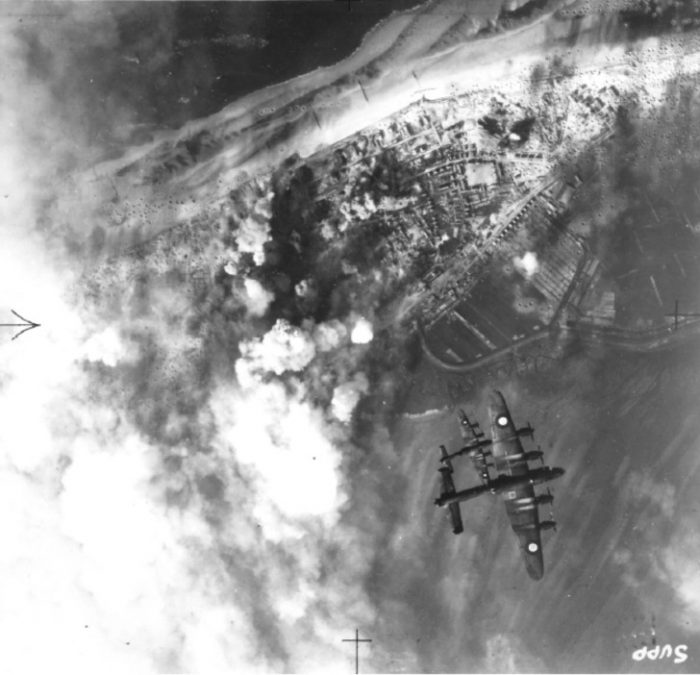 One of the last great RAF-raids together with RCAF and FAFL against germany. This raid was intended to knock out the coastal batteries on this Frisian island which controlled the approaches to the ports of Bremen and Wilhelmshaven.