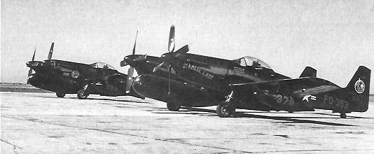 F-82Gs on a South Korean airfield.