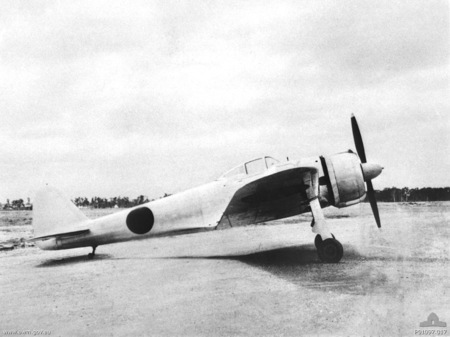 A Japanese Nakajima Ki-43-I Hayabusa at Brisbane, Queensland (Australia) in 1943.