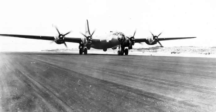 This B-29 Superfortress was being tested for cold weather at Ladd AAF and made a landing at Shemya before returning home.