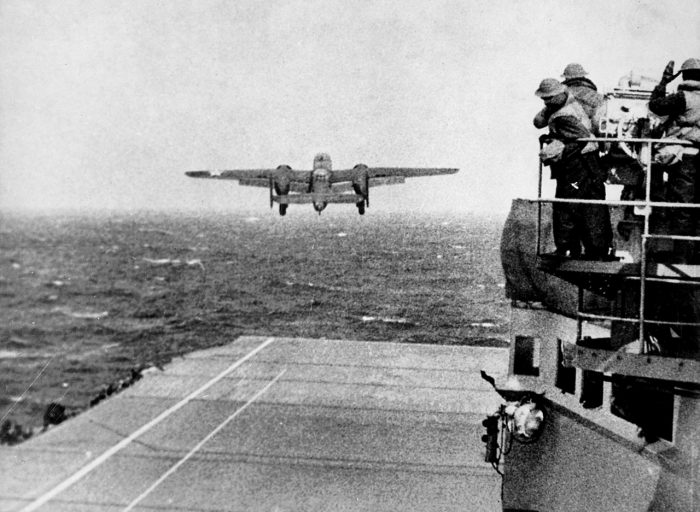 A B-25 takes off for the Doolittle Raid.