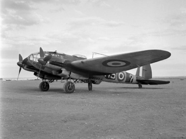 A captured Heinkel He 111H bomber, which was abandoned by the Luftwaffe during the retreat after the Battle of El Alamein