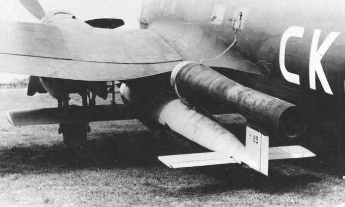 While the V-1 was air launched during tests, this launch platform would eventually be used in real V-1 flying bomb attacks.